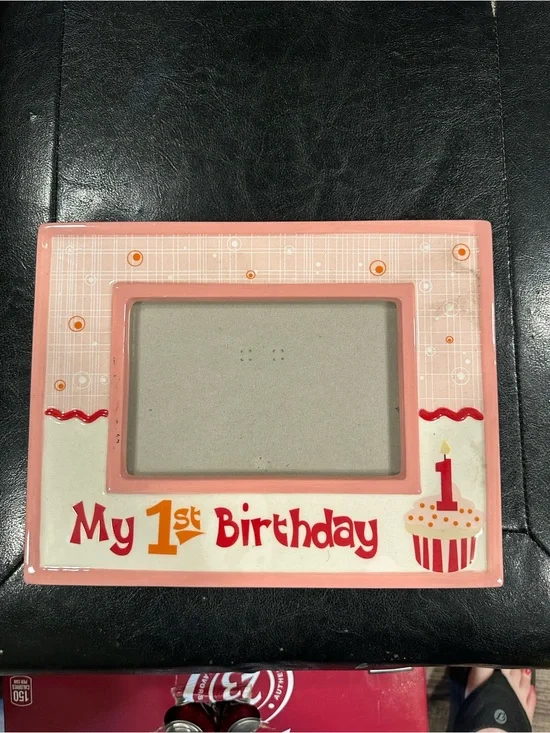 My 1st Birthday Pink Ceramic Picture Frame