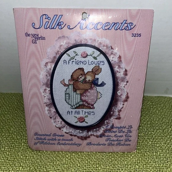 Silk Accents Berlin Counted Cross Stitch Kit FRAME  A Friend Loves At All Times‎