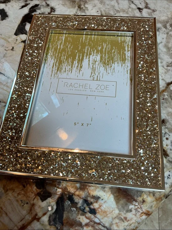 Rachel Zoe Sparkling Gold Glitter Picture Frame