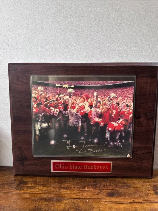 Jim Tressel Signed Ohio State Buckeyes 8x10 Photo Plaque 