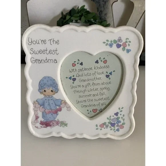 Vintage Enesco Precious Moments You're the‎ Sweetest Grandma Picture Frame 1993