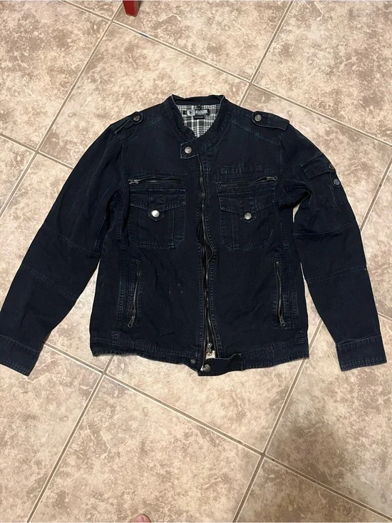 Men's Black Casual Utility Jacket