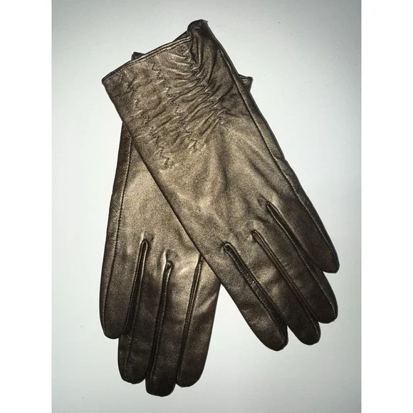 Renee's‎ NYC Accessories Pewter Leather Gloves Size Large L