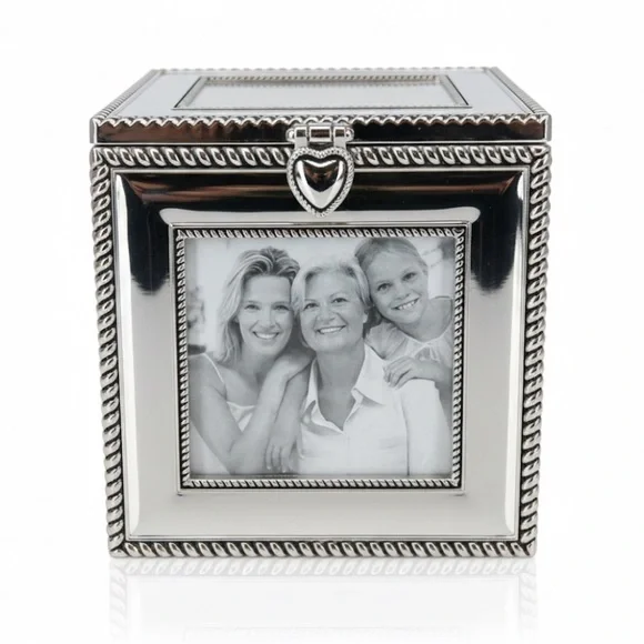 THINGS REMEMBERED Silver Cube Frame and Keepsake Box