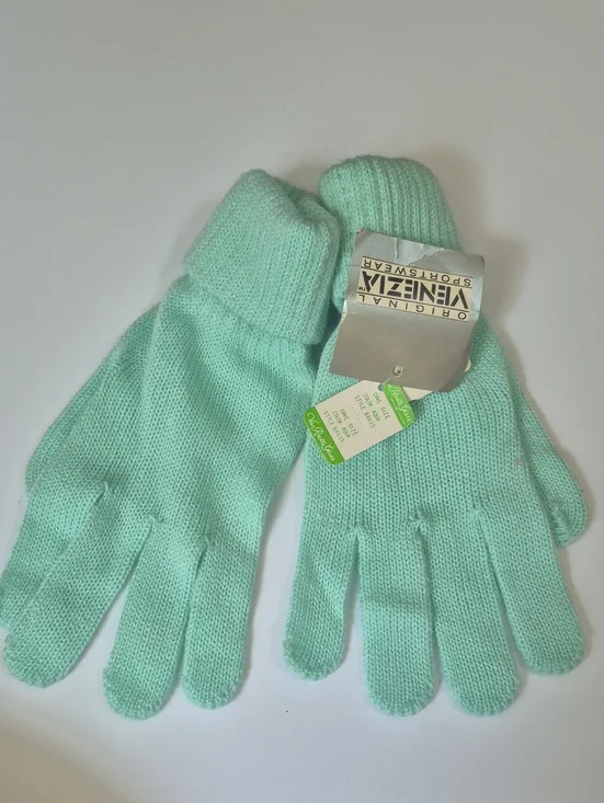Vintage Venezia Teal Knit Gloves Van Raalte knit gloves