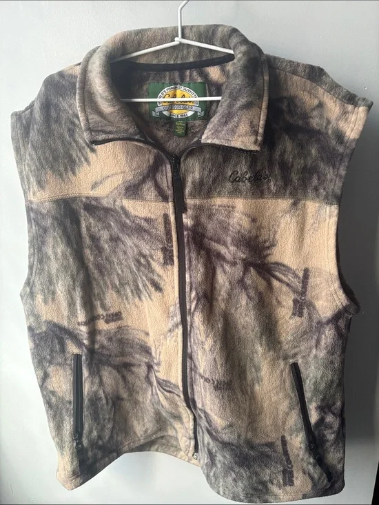 Cabela's Camouflage Fleece Vest - Brown & Tan
