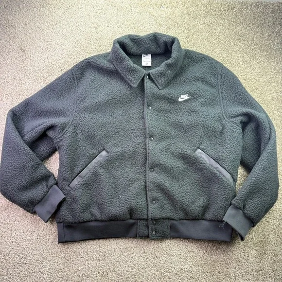 Nike Club Therma-FIT Sherpa Coaches Jacket Black HV1429-010 Men's XLarge XL NEW