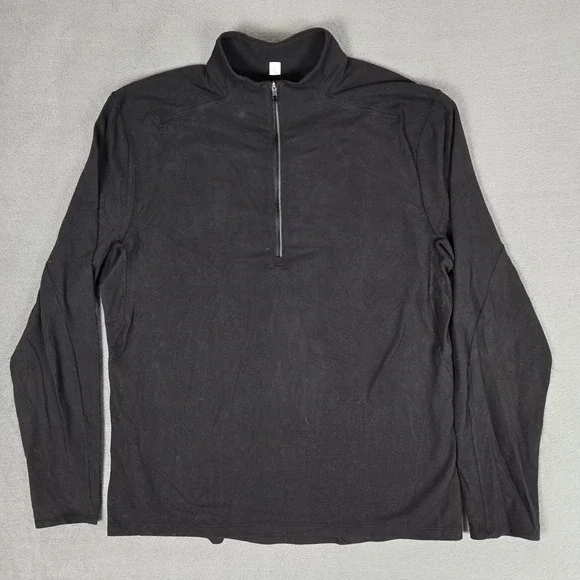 Lululemon Surge Warm 1/2 Zip Men XL Black Performance Running Refelective M3AJWS