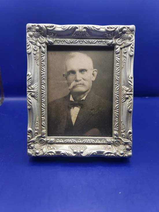 Vintage Small Ornate Silver-Tone Decorative Plastic Frame