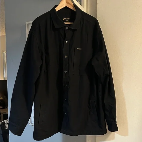 STANLEY Workwear Shirt Black Men’s 100% Cotton Heavy Button Down Outdoors Sz 2XL