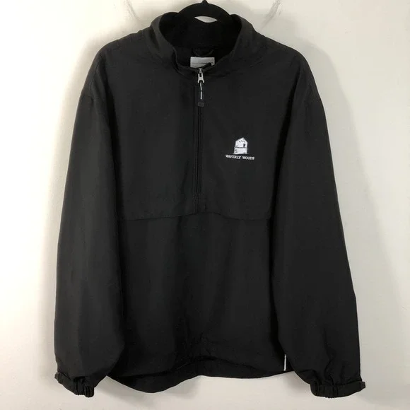 Waverly Woods Cutter & Buck CB WindTec 1/2 Zip Golf Jacket Men's Sz Large Black