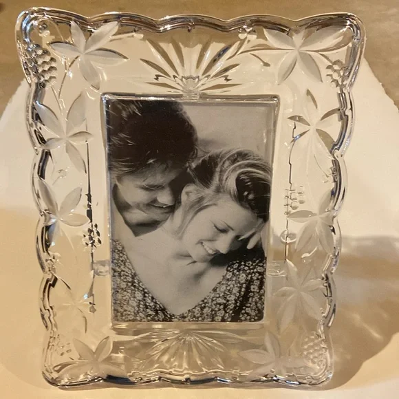 Glass Picture Frame with Flowers