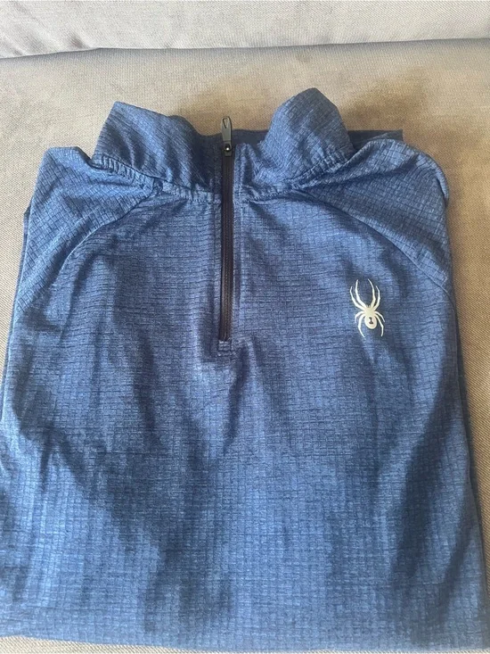 Spyder Blue Half-Zip Pullover with GreySpider Logo