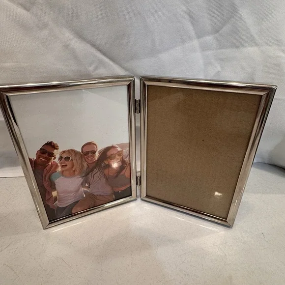 5x7 Double Hinged Picture Frame Two Photo Folding Frames Wedding Family Collage‎