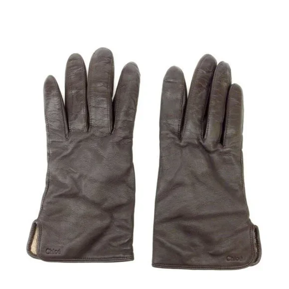 Chloe gloves Brown Woman Authentic Used