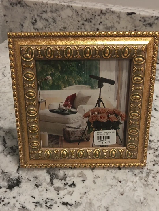 Ornate 5x5 Gold Decorative Photo Frame - Classic