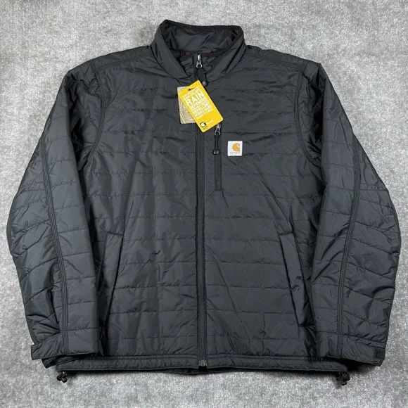 NWT Carhartt Gilliam Jacket Men's Medium Black Insulated Quilted Full Zip