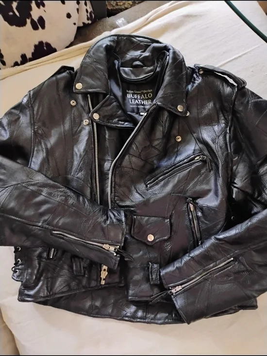 Buffalo Leather Black Men's Biker Jacket