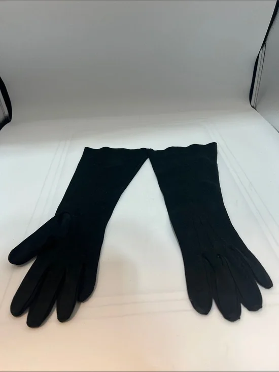 Vintage Black Dress Gloves Small Mid-Length Formal Evening Gloves