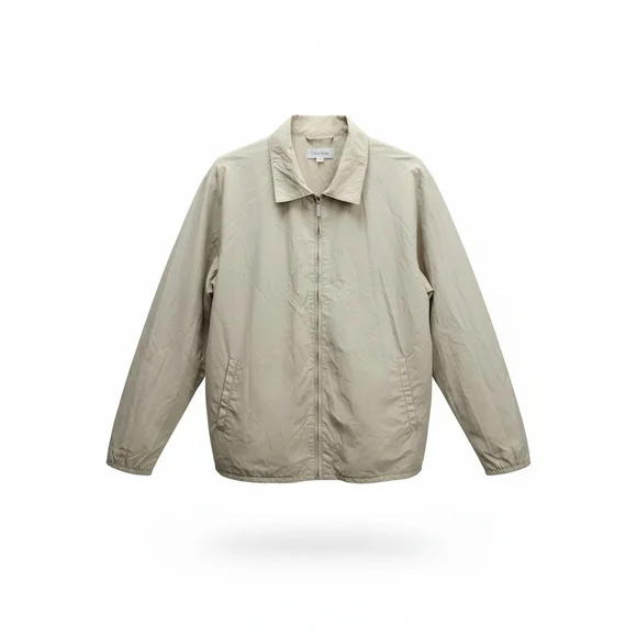 Calvin Klein Men's Beige Full-Zip Collared Long-Sleeves Jacket Size XXL
