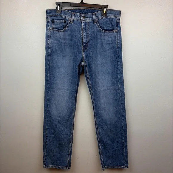 Levis 506‎ Jeans Mens 33x32 Blue Regular Straight Stretch Denim Medium Wash