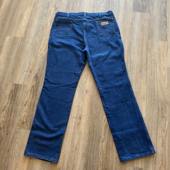 Wrangler 936PWD Mens Cowboy Cut Slim Fit Jeans‎ Blue Denim 42x34 High Rise