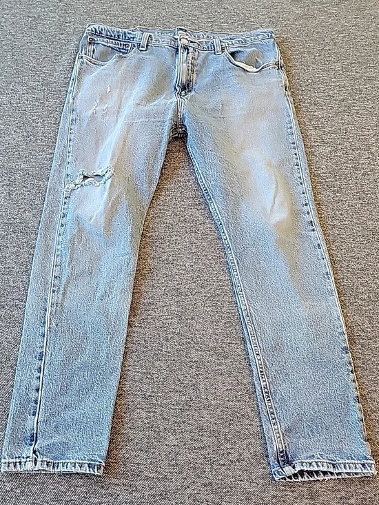 Levi's 512 Jeans Men's 36x30 Medium Wash Slim Taper Distressed Ripped Knee Denim
