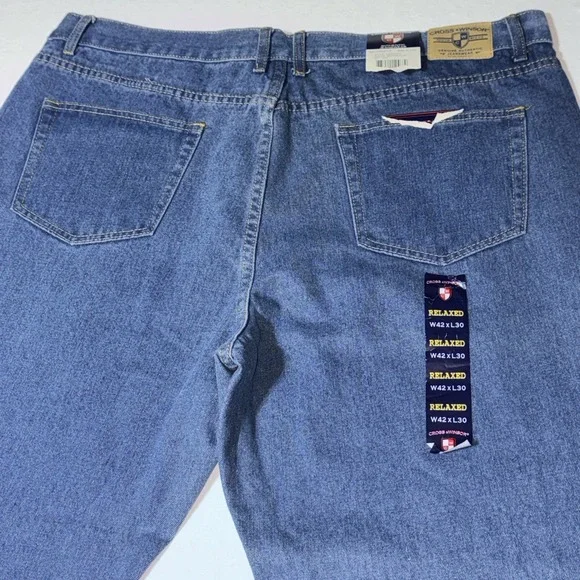 Cross & Winsor Jeans Men's 42x30 Relaxed Fit‎ Medium Wash Blue Denim NWT