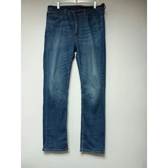 Levis 514 Straight Fit Mens 36x34 Blue Medium Wash Excellent‎ Denim Jeans 8407