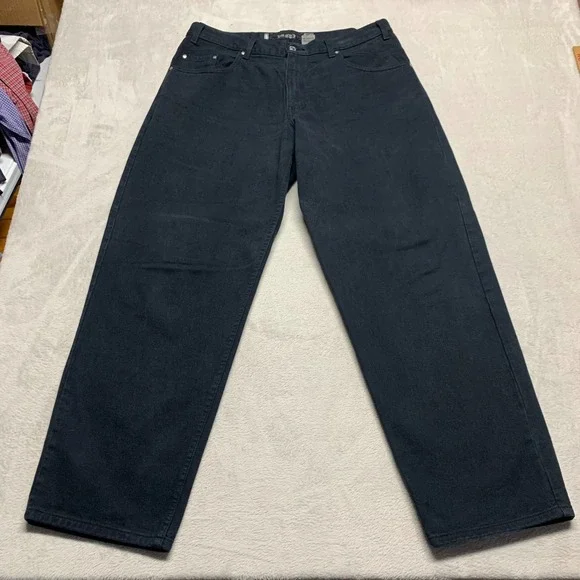 Vintage LEVI'S Y2K Men's 38x31 Black‎ Silver Tab Baggy Loose Denim Jeans Pants