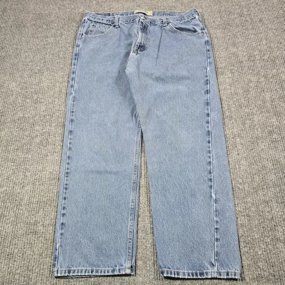Wrangler Authentics Jeans Mens 38x30‎ Light Wash Blue Straight Leg Denim