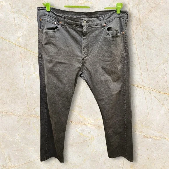 Levi Strauss 505 Mens Jeans W42 L32 Gray/Green Waterless Straight‎ Fit