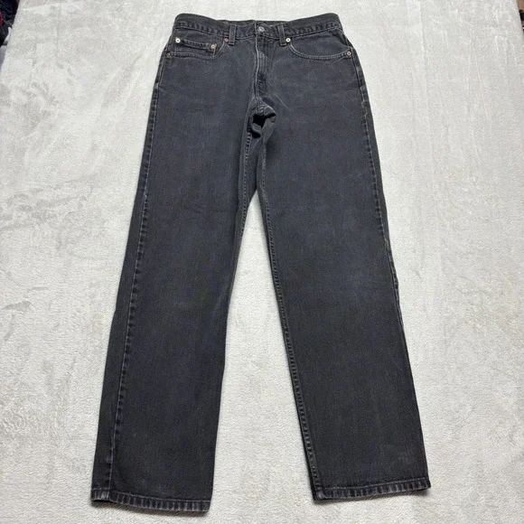 VTG‎ Levis 550 Jeans Mens 34x32 (Fits 31x31) Relaxed Fit Black Denim BLANK Tab