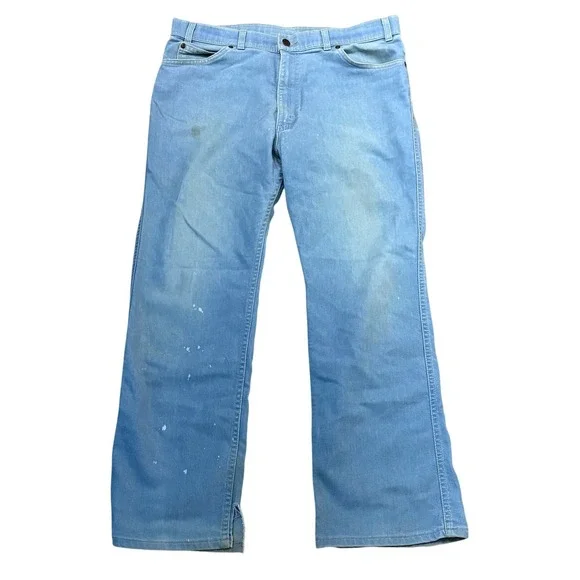 Vintage Levis Jeans Skosh More Room Orange Tab Light Wash USA‎ 36x28 Blue