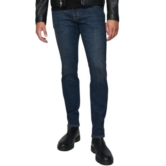 DSTLD Men's Skinny Slim Jeans in Dark Worn Wash 32X34‎
