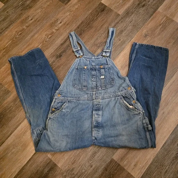 VTG Lee Denim‎ Overalls 1940s 1950s Sanforized Donut Buttons USA 29