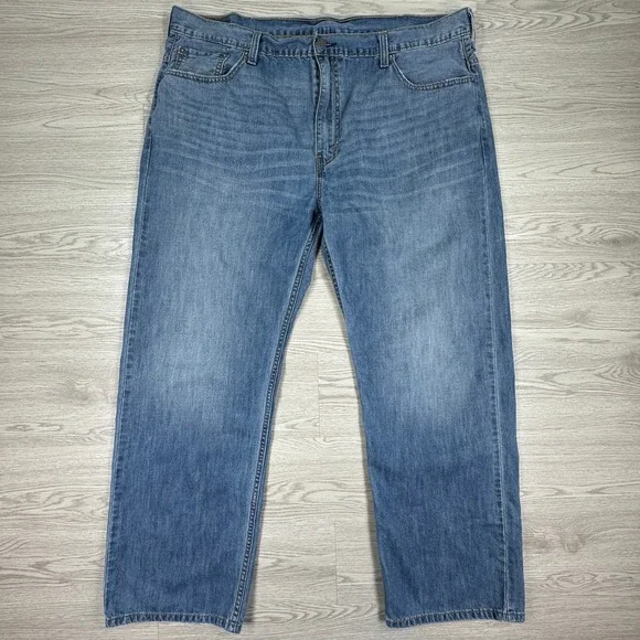 Levi's Mens Jeans 569 Loose Straight Leg Medium Wash Blue W42 L32 Denim