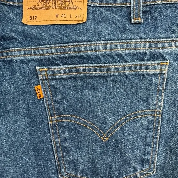 Vintage Levi's 517 Bootcut Jeans Made in USA 100% Cotton W42‎ L30