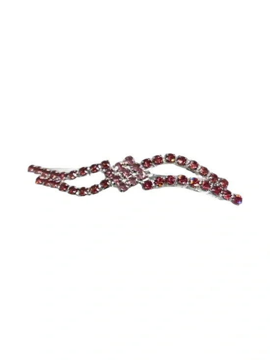 Elegant Pink  Rhinestone  Crystal Hair Clip 3.0”FINAL PRICE DROP