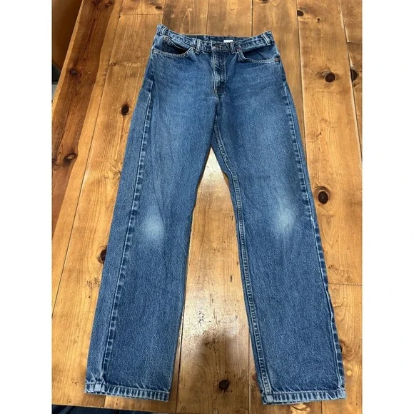 VTG 90'S Levi's 505  Jeans Men's W32 L32 Blue Denim orange TAB