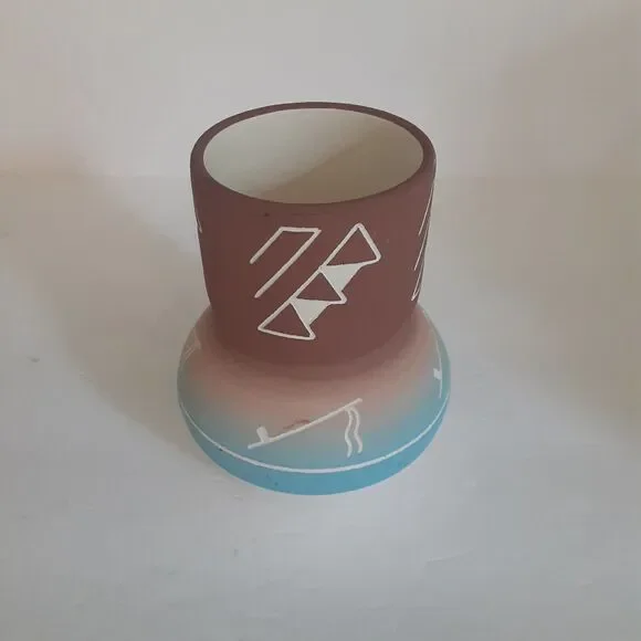 Red Elk Pottery Signed Vase Southwest Decor