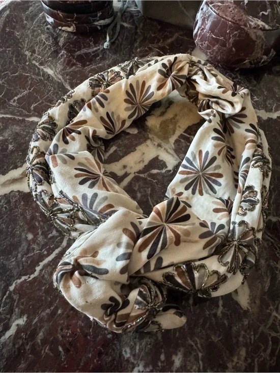 Deepa Gurnani Embellished Butterfly Beaded Adjustable Wired Headband Turban Wrap