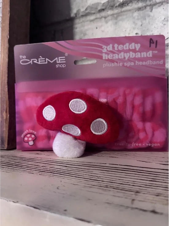 The Crème Shop 3d Teddy Headband Plushie Spa Headband Red Mushroom