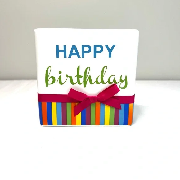 FTD Happy Birthday Ceramic Vase Planter Container Holder 6