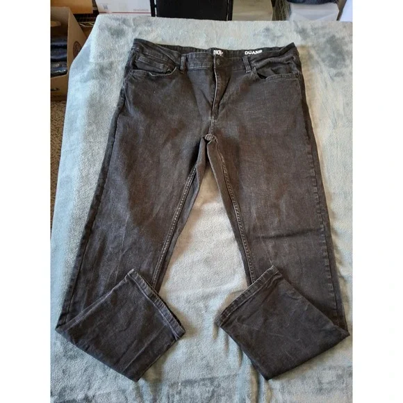 DKNY Jeans Duane Straight Fit Mens Washed Black Denim Pants 36x32 Stretch‎