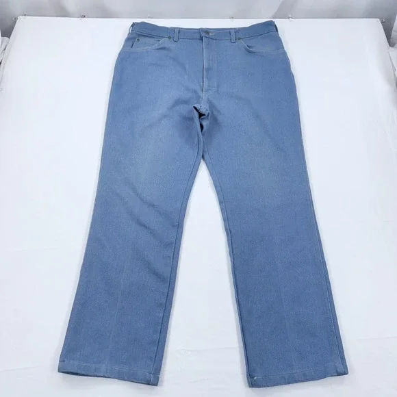 Vintage Lee Riders Jeans Men Straight Leg 36x30 Made USA Cotton Blend Blue Denim