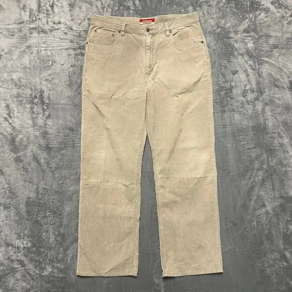 Unionbay Vintage Cut Straight Pants Men's Size‎ 36x32 Beige Corduroy