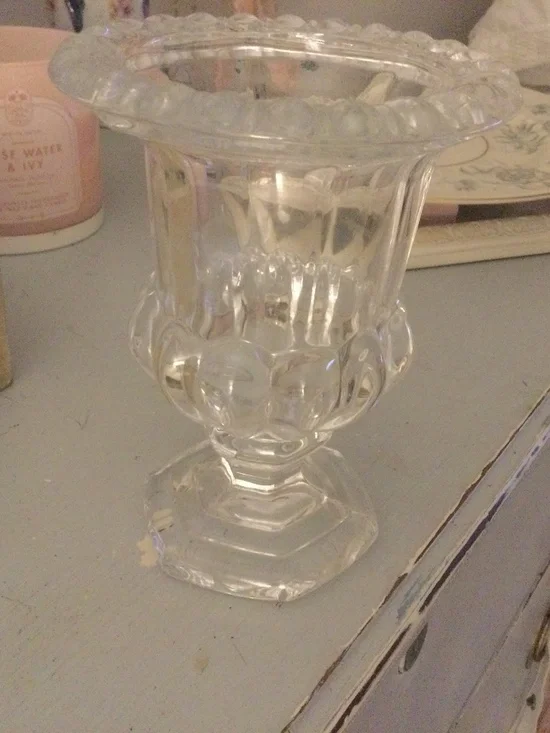 Anthropologie Iris Pressed Glass Vase