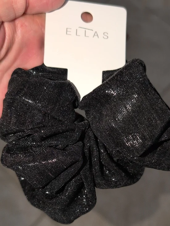 Ella Black Sparkle Scrunchie Set