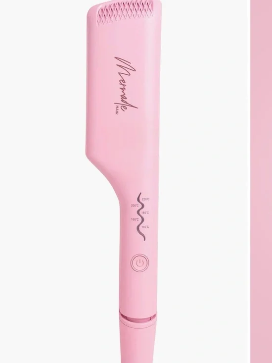 Pink Ceramic Straightening Brush - Sleek Pink Finish